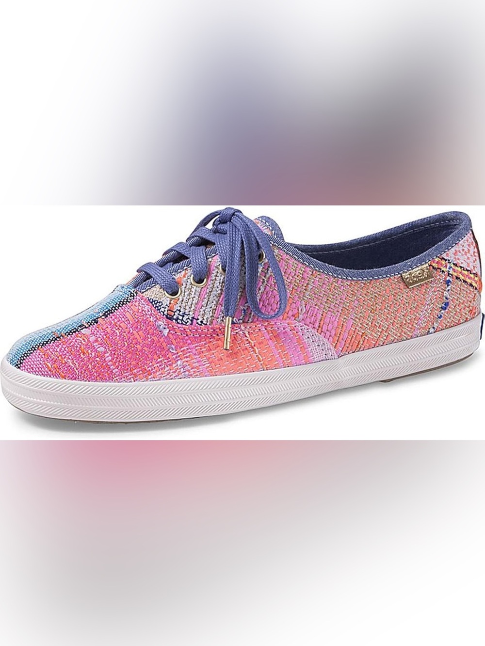 Keds X Malhia Kent Women’s Champion Kikaou Blue Multi Lace-Up Sneakers Sz 7